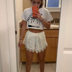 White summer shorts
